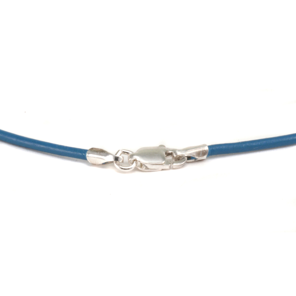 Leather & Faux Leather Leather Finished Necklace 1.5mm, 18" Cornflower